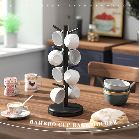 STDDRE mug tree showing eight hooks for organized display
