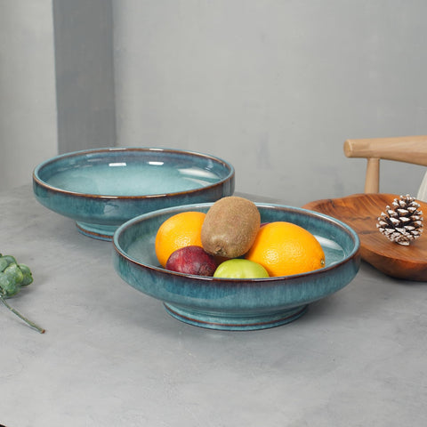 STE-CER blue fruit bowl glaze is smooth and easy to wipe clean.