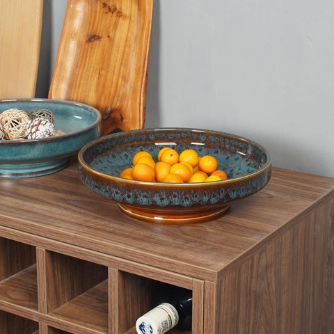 STE-CER Peacock bowl with fruit inside for everyday serving