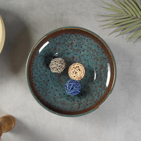 STE-CER Peacock bowl on table as versatile decor and fruit display