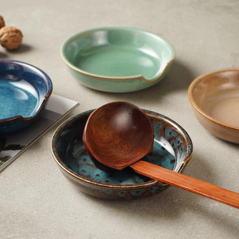 STE-CER spoon rest with reactive glaze showing unique color variation.