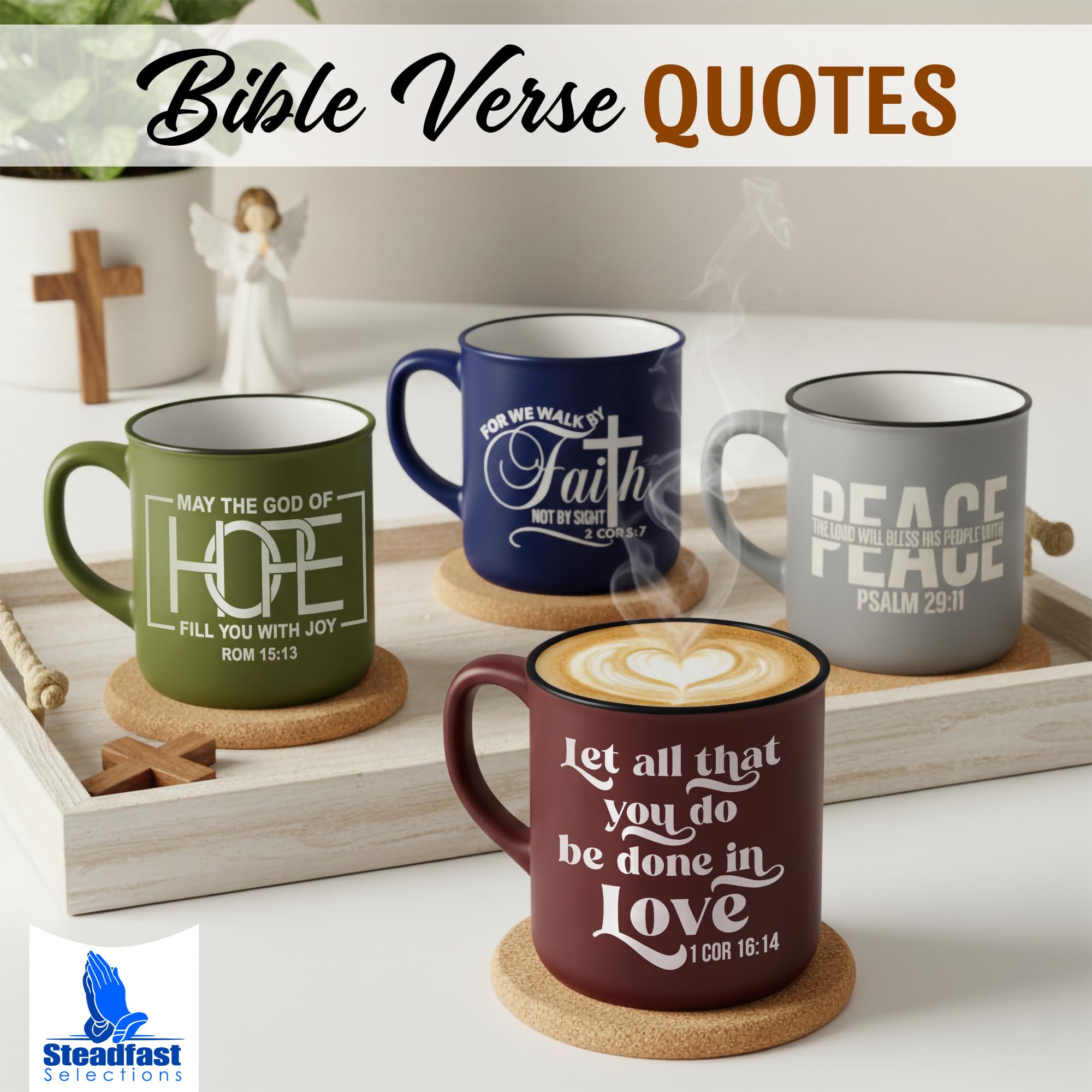 Steadfast Selections inspirational bookmark included with mug gift set
