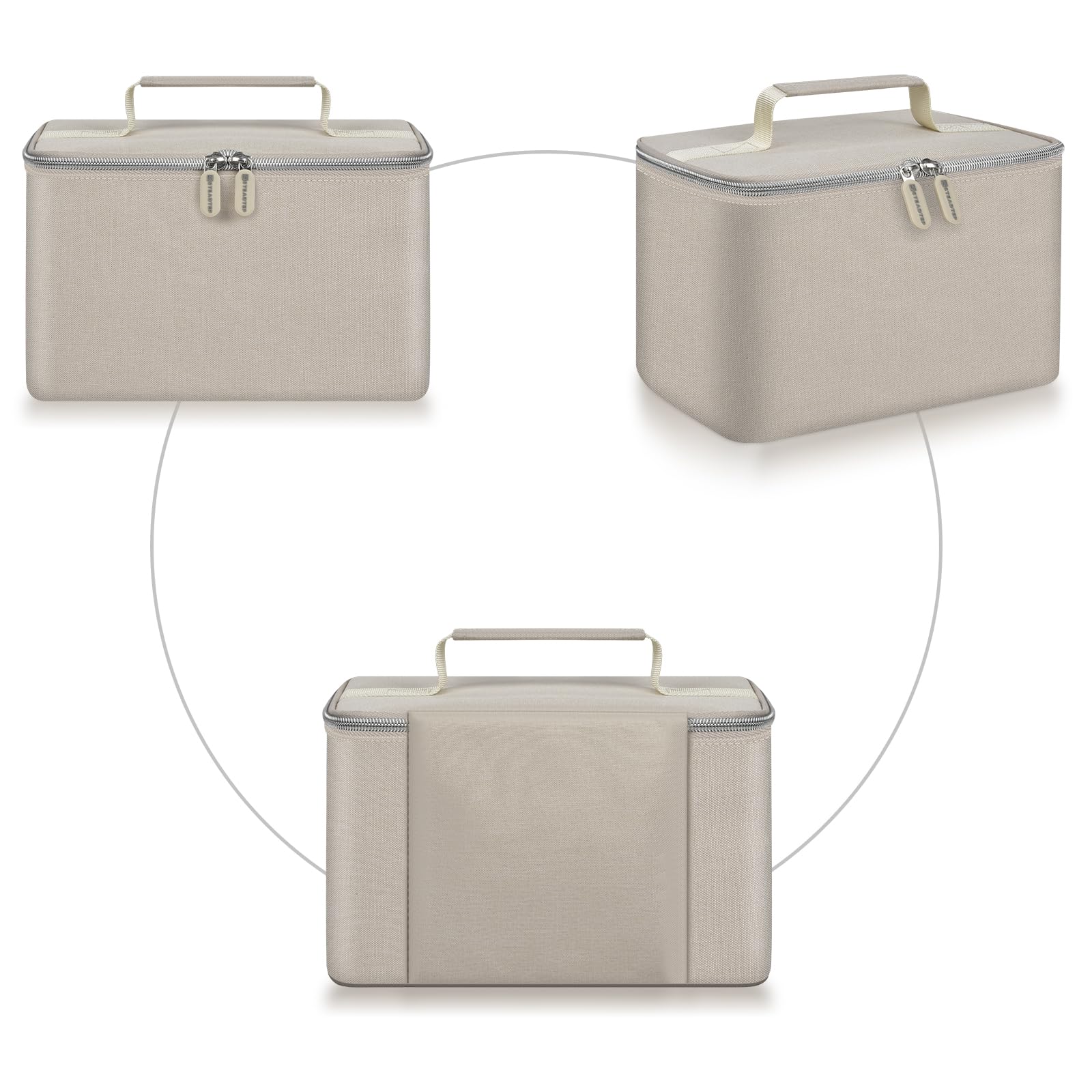 Steadtep bag interior with organized compartments for mixers and beaters.