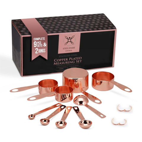 Steelware Central copper measuring spoons with clear engravings for precise measures