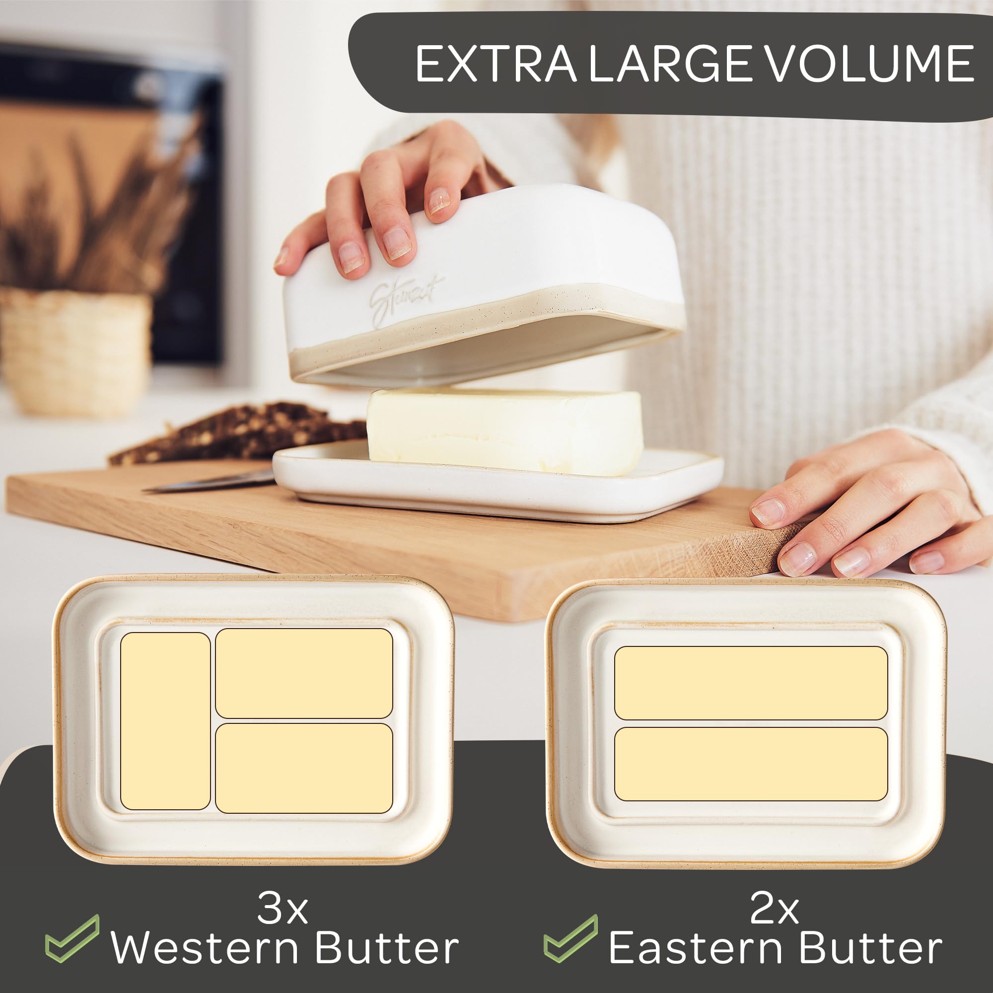 Steinzeit butter dish is dishwasher safe for quick cleanup