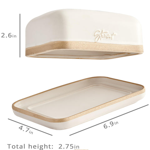 Steinzeit butter dish with open lid view for easy spreading