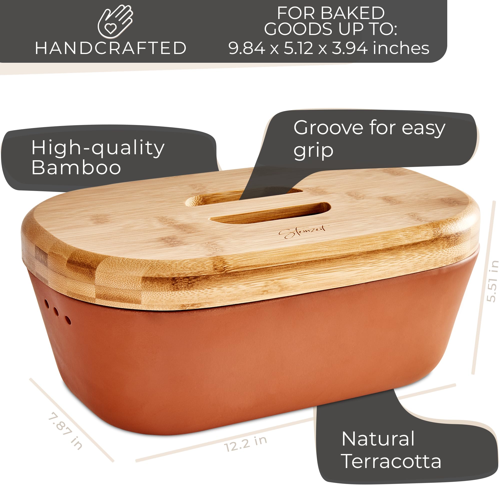 Steinzeit natural materials provide toxin-free storage for bread.
