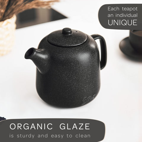 Steinzeit teapot spout-closeup emphasizes smooth pouring and drip-free serving