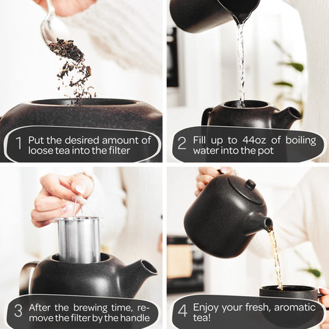 Steinzeit tea serving setup is ideal for quiet evenings and gatherings.