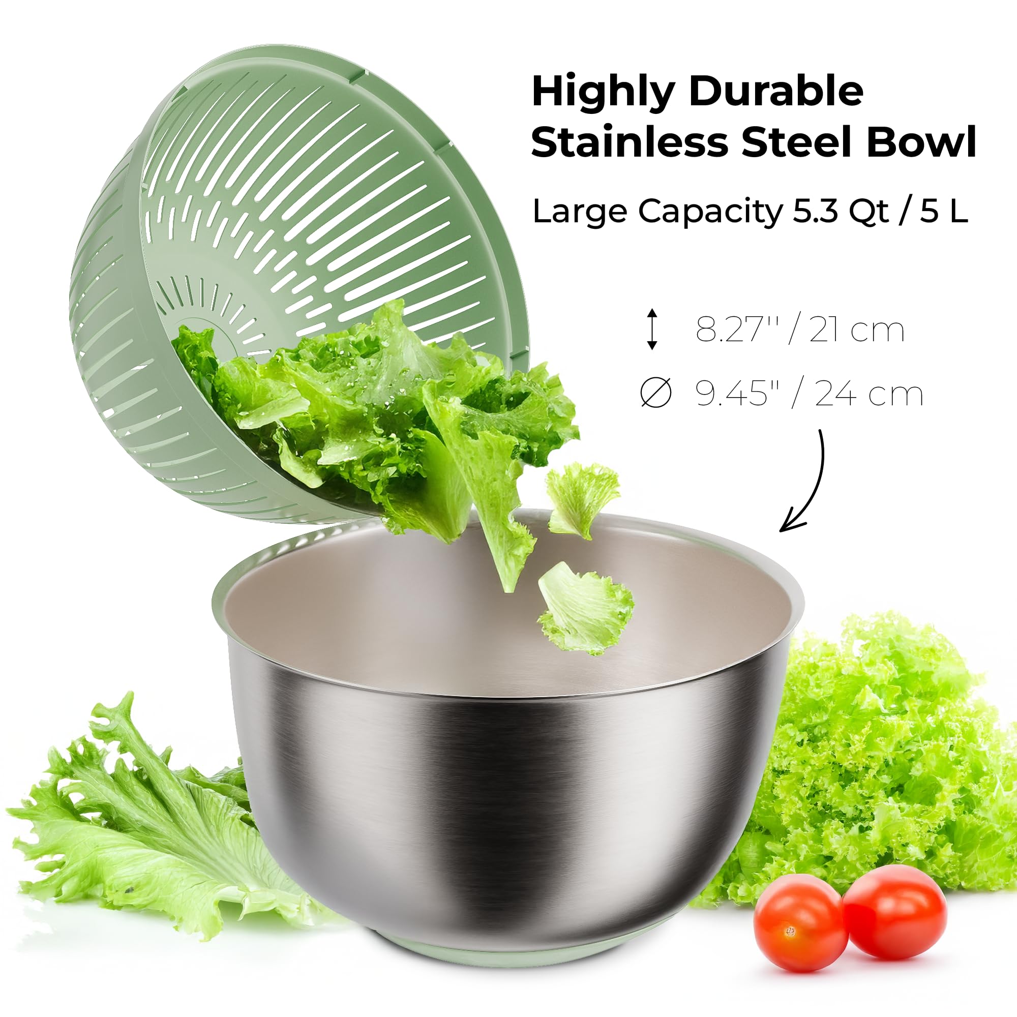 STELLAGRO fruit and vegetable wash bowl with strainer keeps berries clean and drained