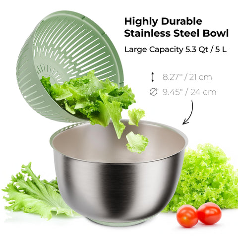 STELLAGRO fruit and vegetable wash bowl with strainer keeps berries clean and drained