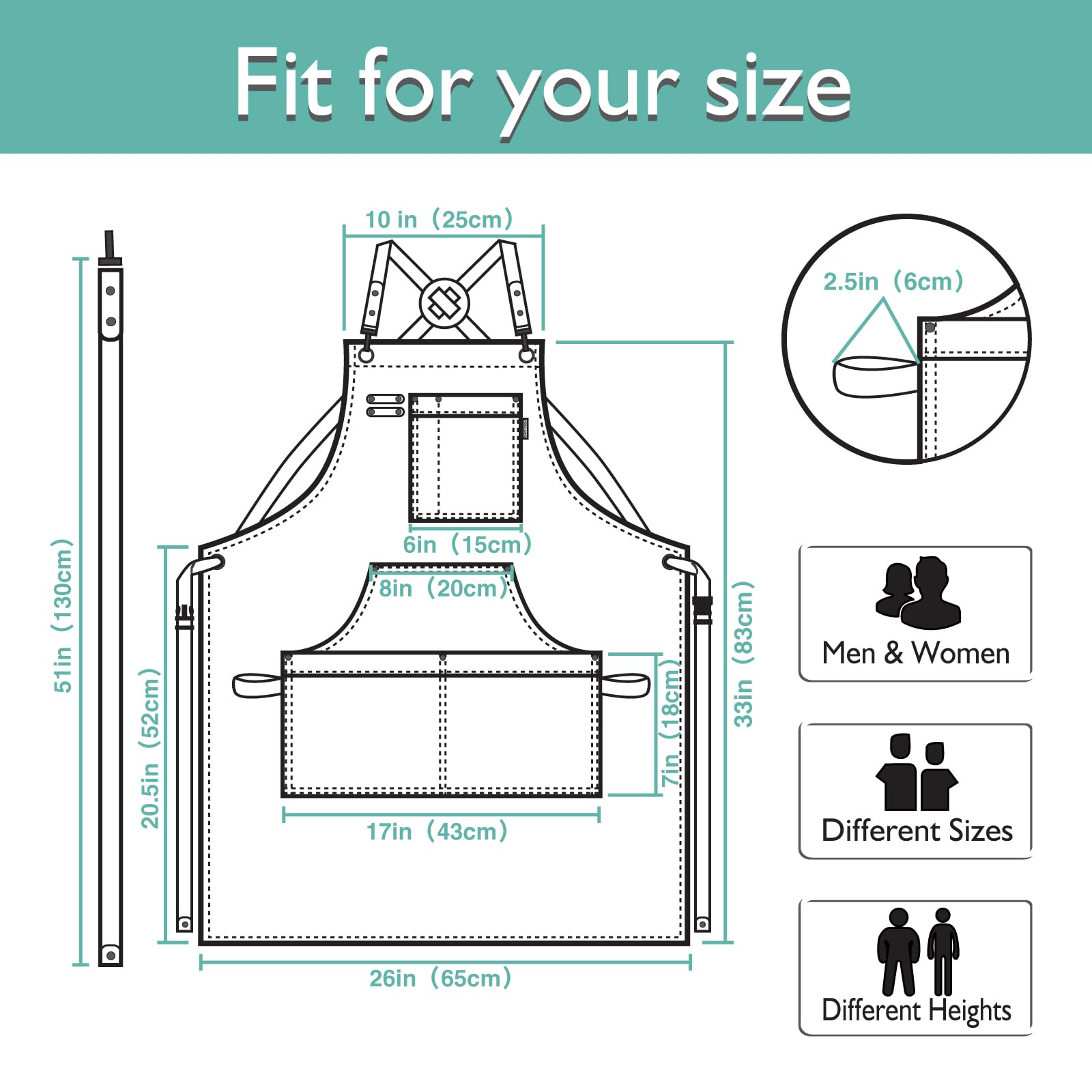Stenffy apron riveted corners resist wear in busy settings