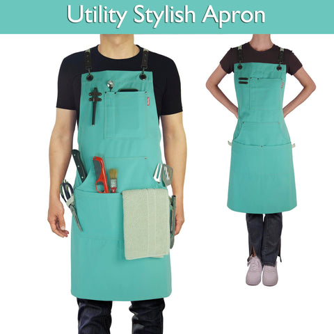 Stenffy apron with multiple pockets organized for tools and phone