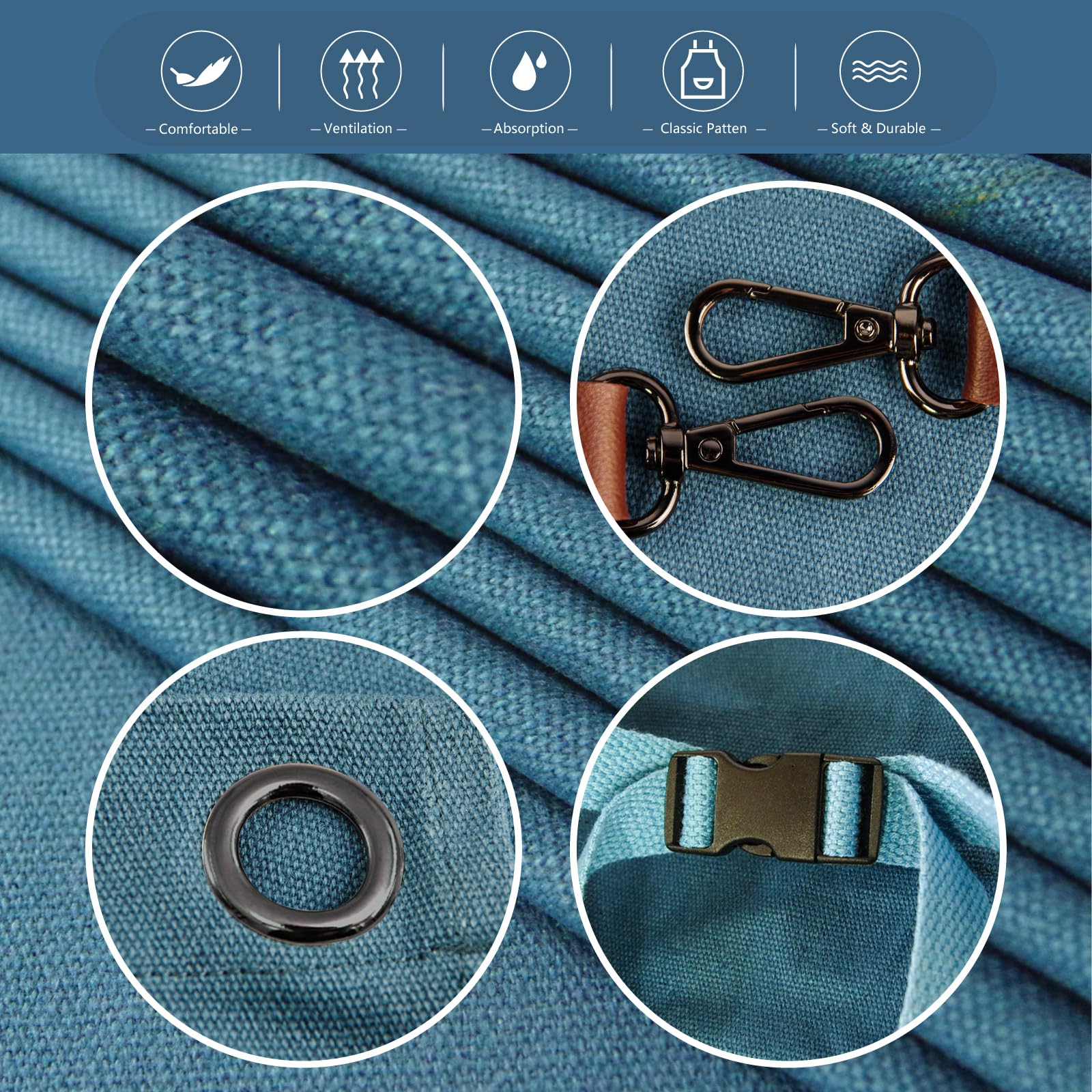 Stenffy apron quick-release strap enables easy removal and adjustable fit.