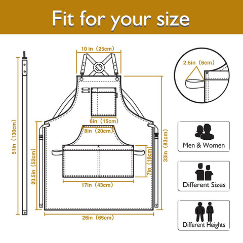 Stenffy apron features ultra-long quick-release strap.
