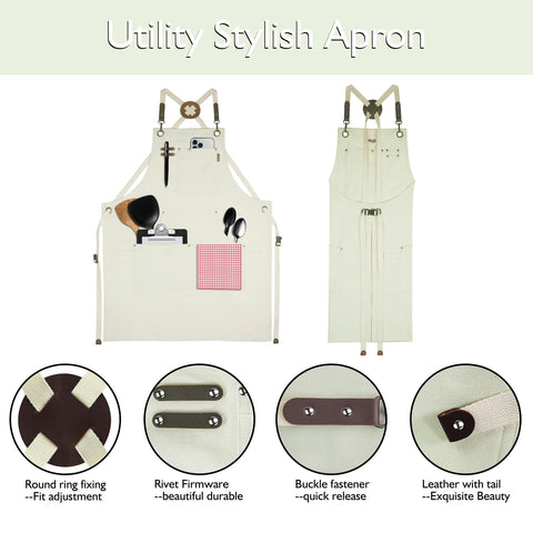 Stenffy canvas apron showing riveted corners for enhanced durability.