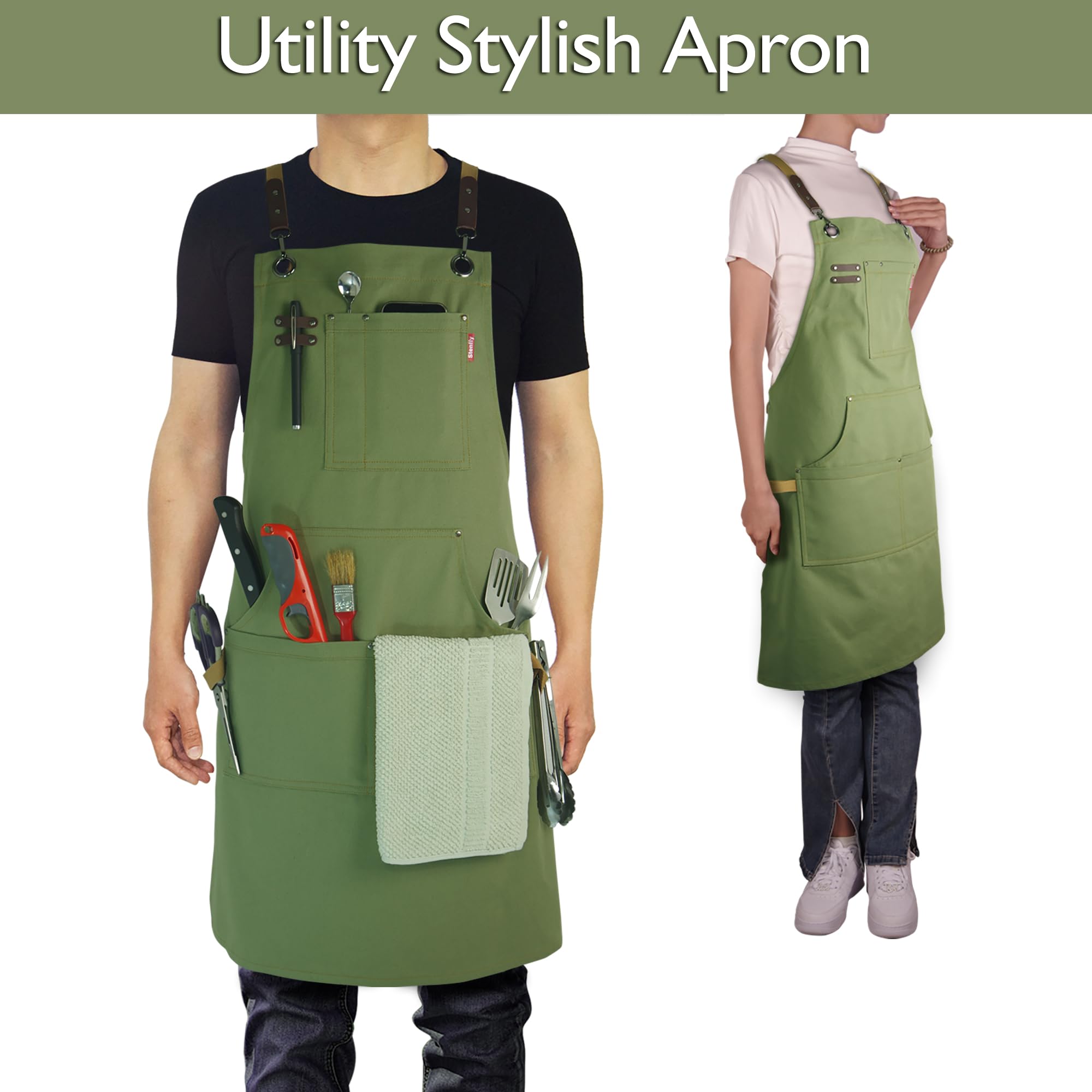 Stenffy apron with full-coverage design protecting clothes
