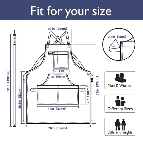 Stenffy Kitchen Apron metal-rivets reinforce corners for lasting durability