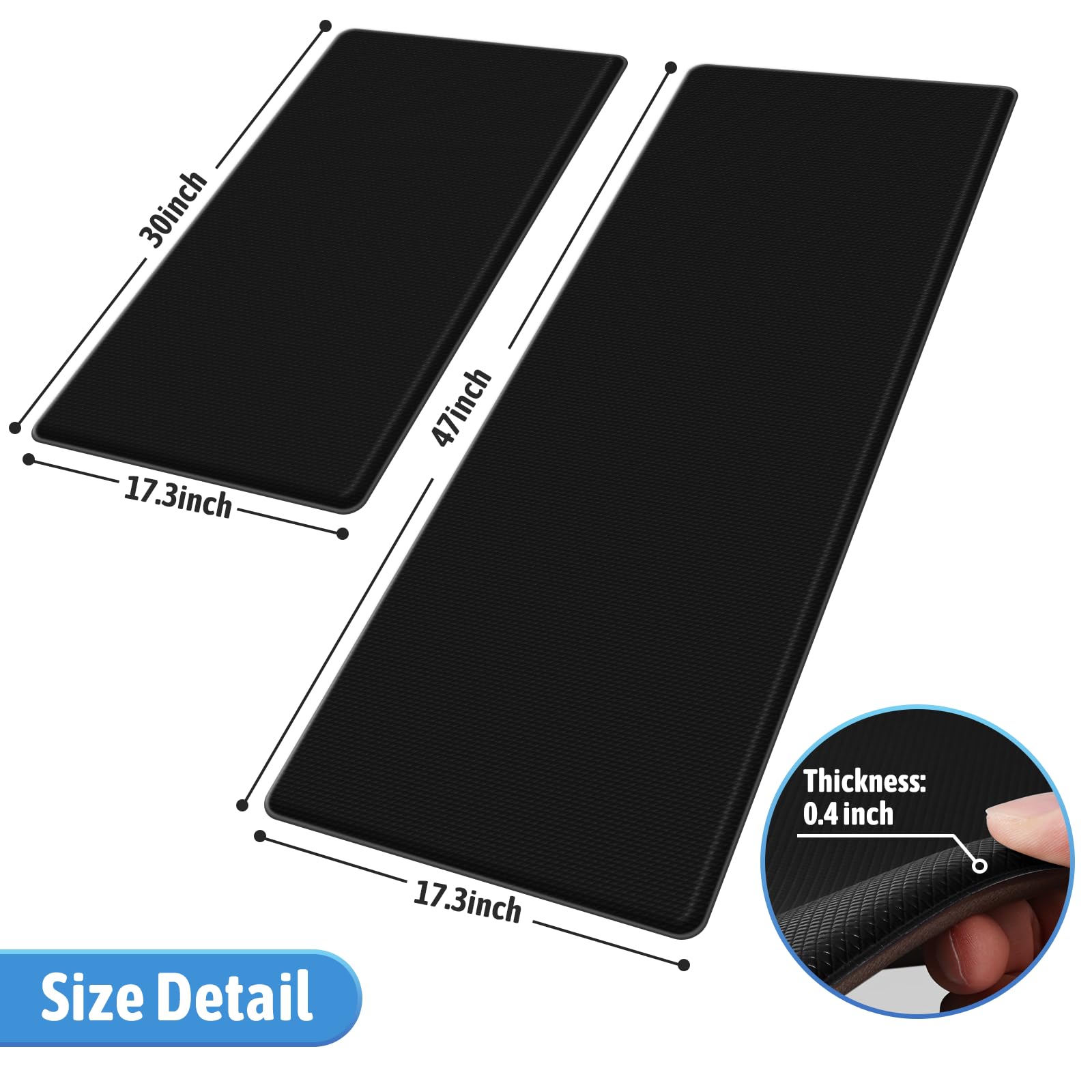 StepLively anti-fatigue cushion close-up shows thick padding for comfortable standing