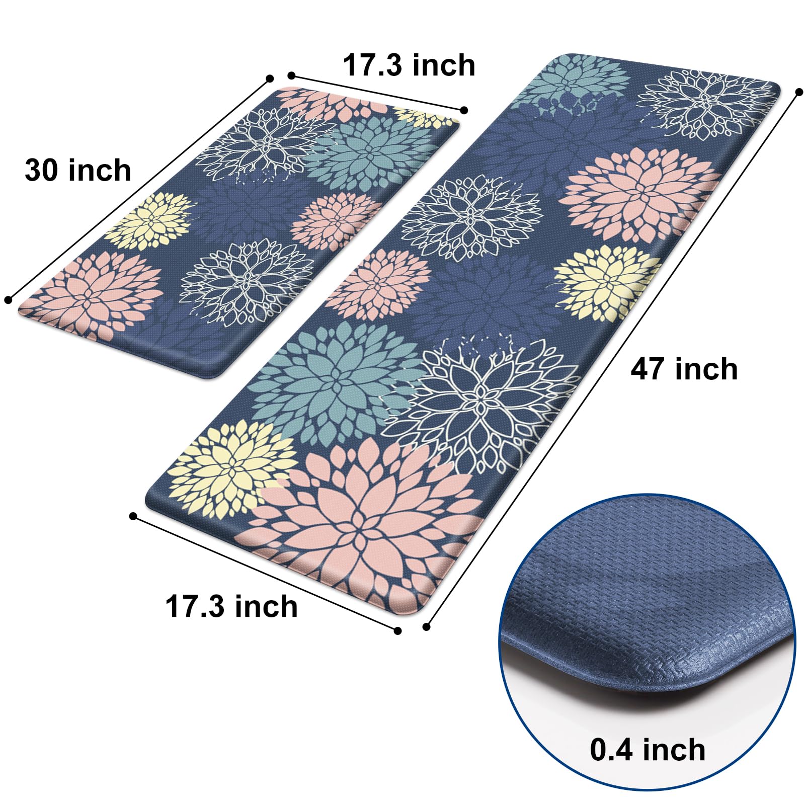 StepLively floral-pattern mat design adds brightness while staying non-slip on floors