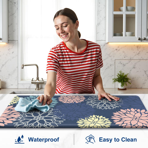 StepLively non-slip backing keeps mats in place during busy cooking