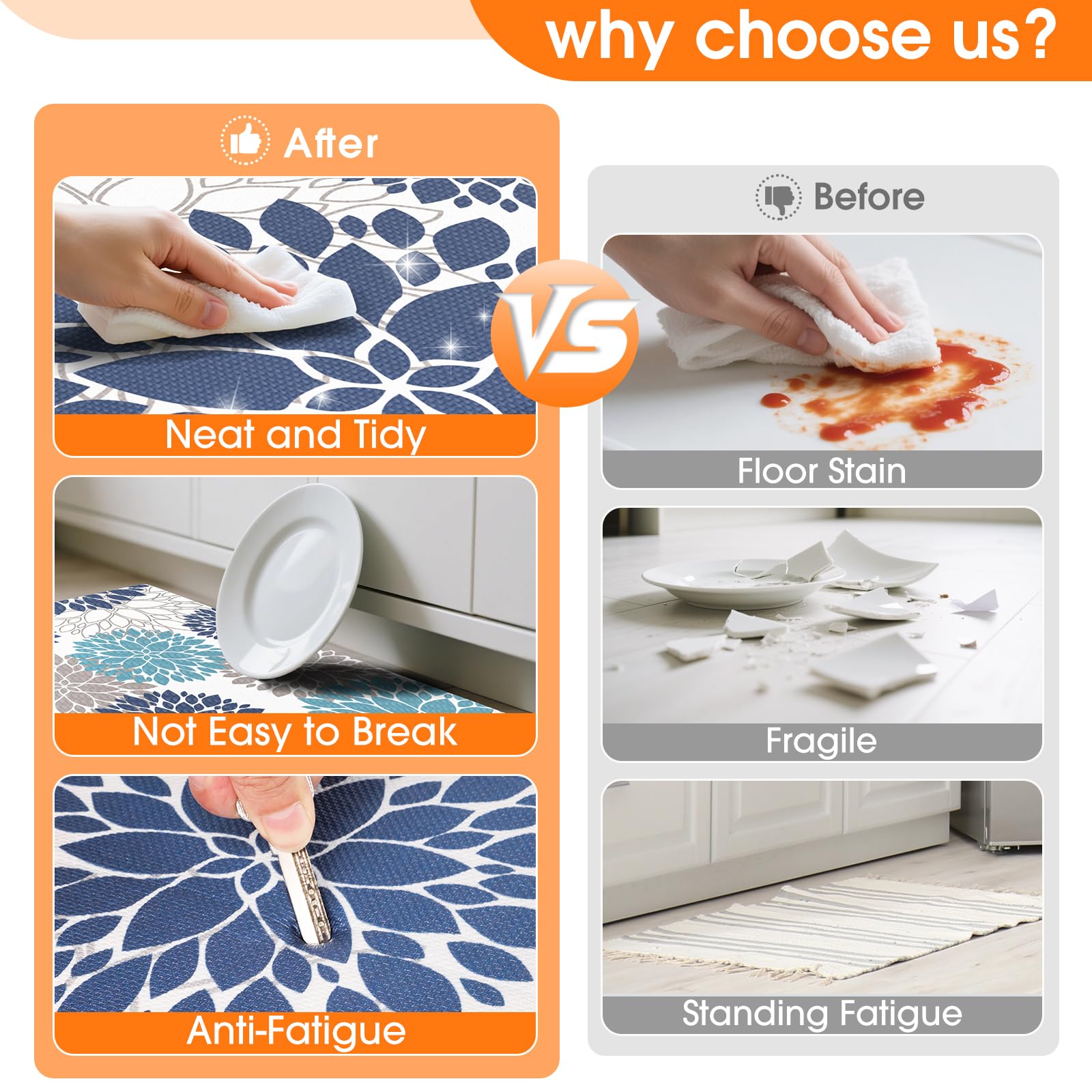 StepLively washable PVC surface cleans easily after cooking