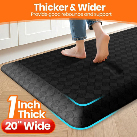 StepRite anti-fatigue kitchen rug reduces leg fatigue while cooking or at a counter