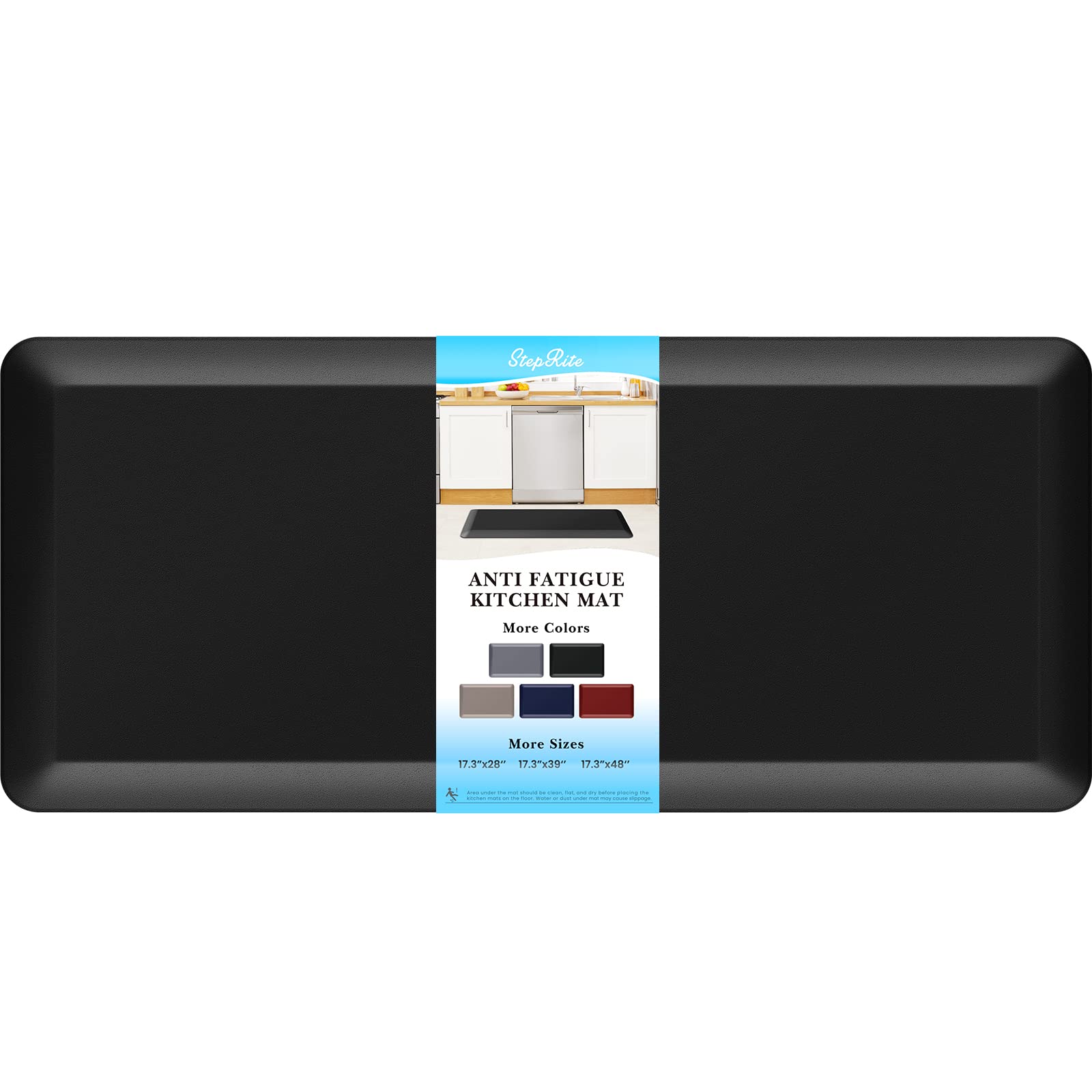 StepRite kitchen mat with 45 inch thick memory foam for durable comfort during busy cooking
