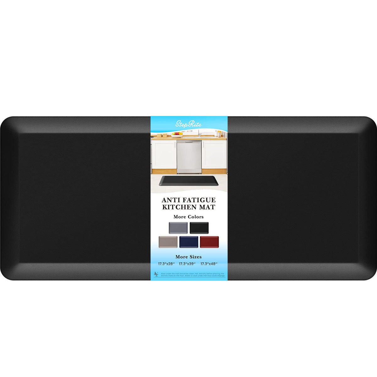 StepRite kitchen mat with 45 inch thick memory foam for durable comfort during busy cooking