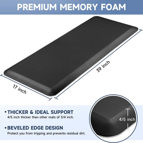 StepRite anti-fatigue memory foam mat reduces knee and back strain while standing