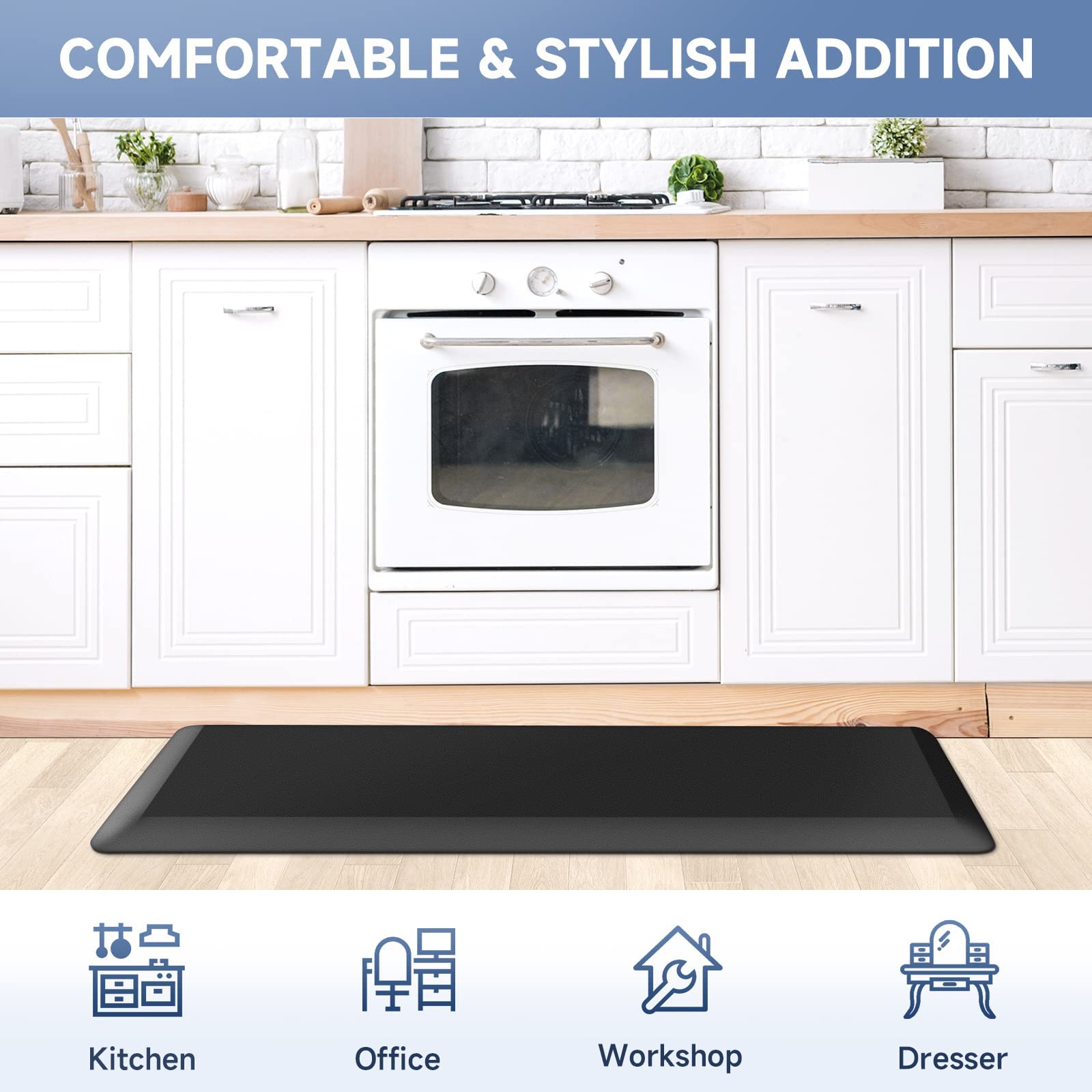 StepRite beveled-edge design helps prevent trips in busy kitchens.