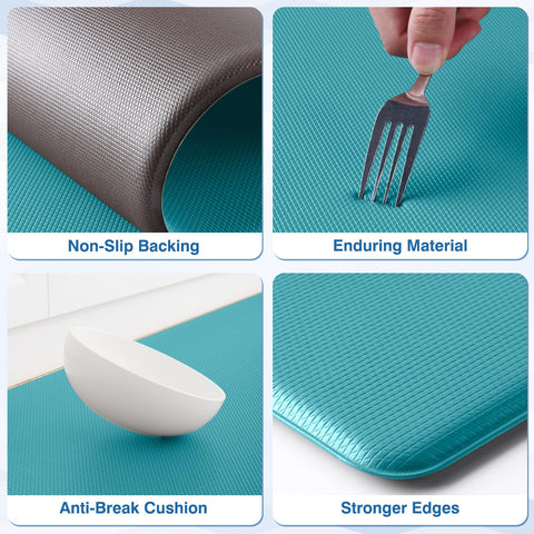 StepRite Kitchen Mat stain-resistant texture cleans easily after spills