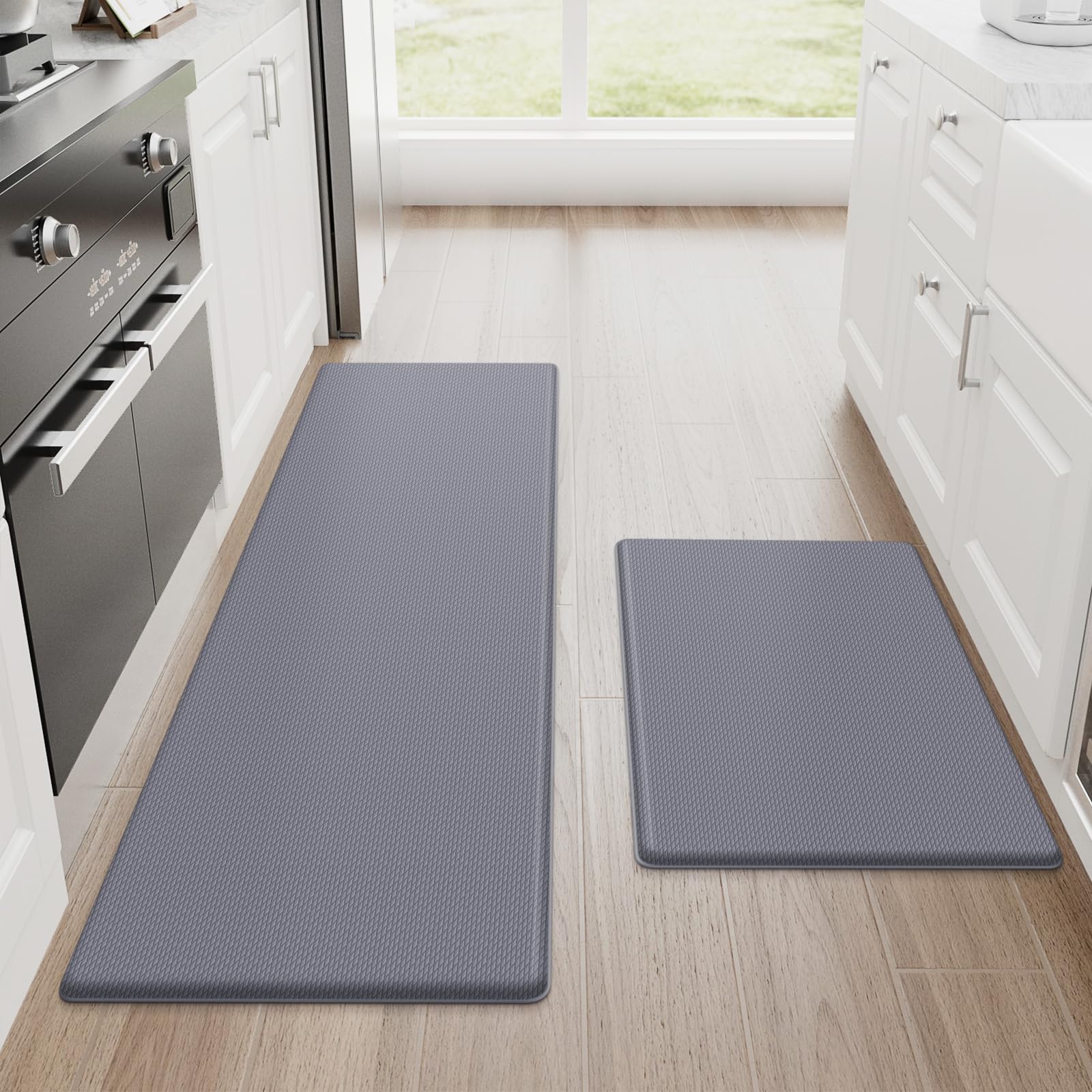 StepRite kitchen mats 2pcs set providing comfortable standing support in a busy kitchen