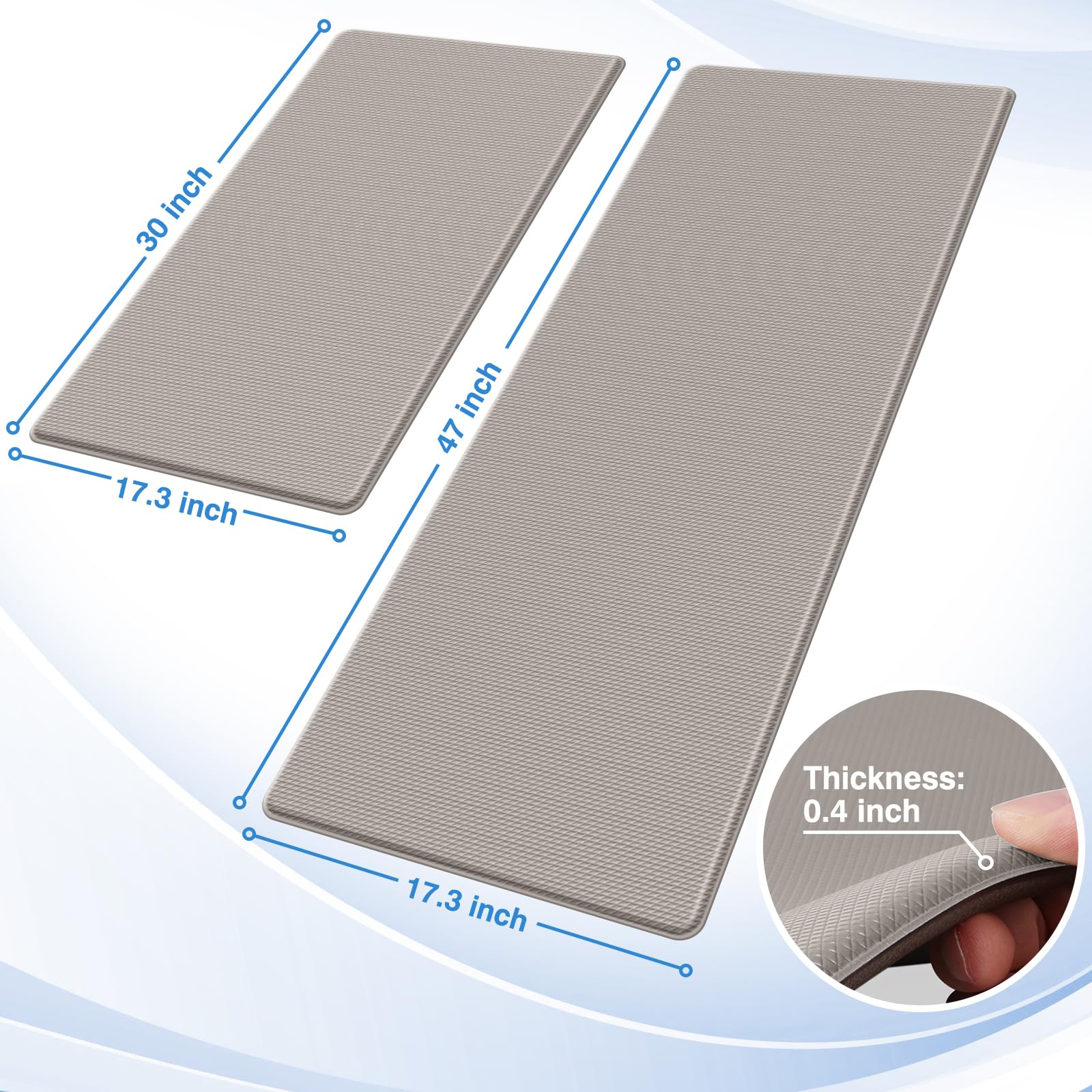 StepRite anti-fatigue kitchen mat 47in cushion for extended tasks.