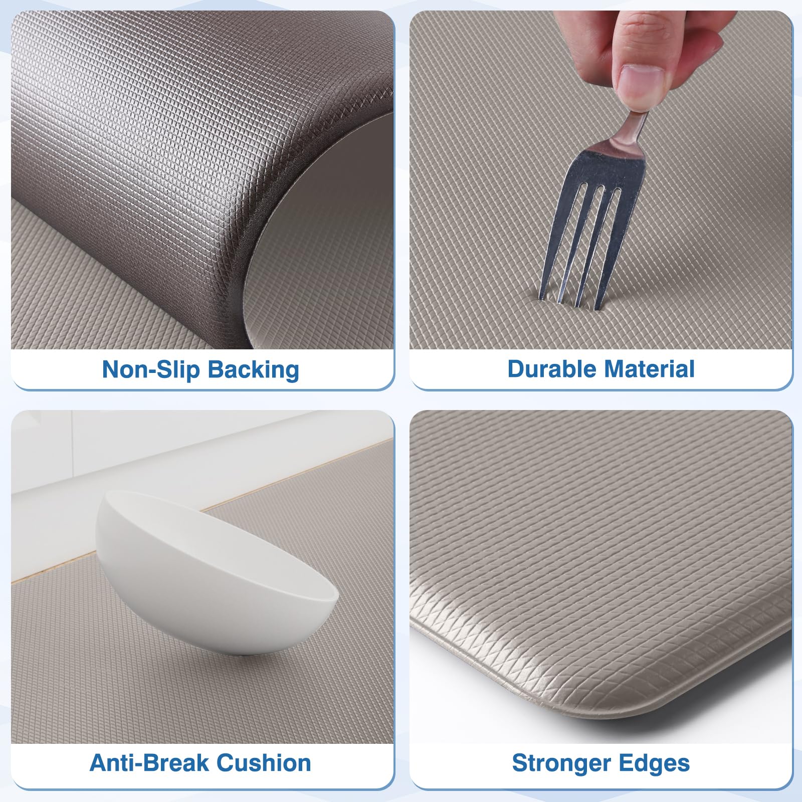 StepRite kitchen mat with non-slip back on wood and tile floors.
