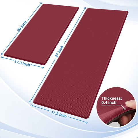 StepRite kitchen mats red, angled layout for easy kitchen workflow