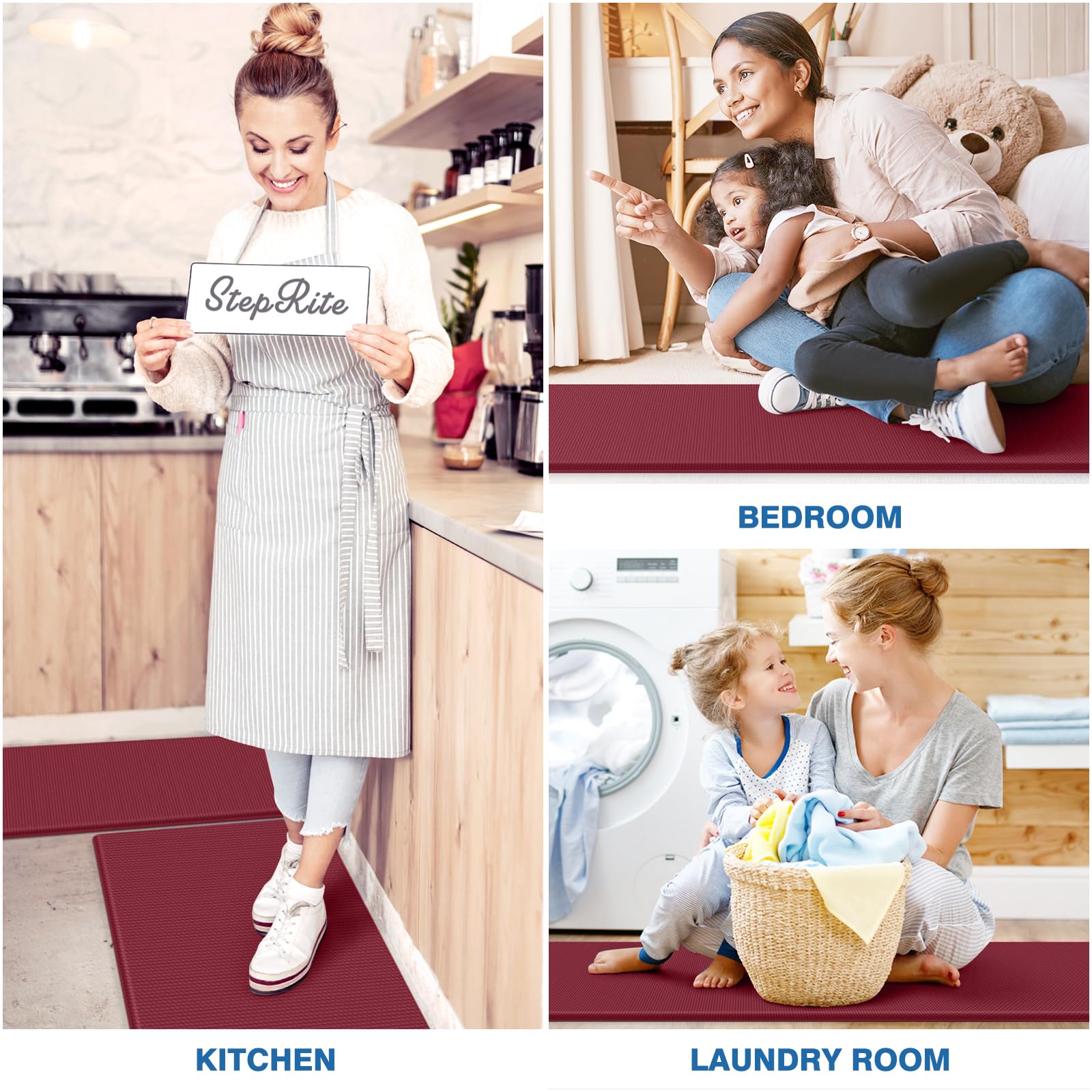 StepRite kitchen mats red ideal for kitchen and office spaces
