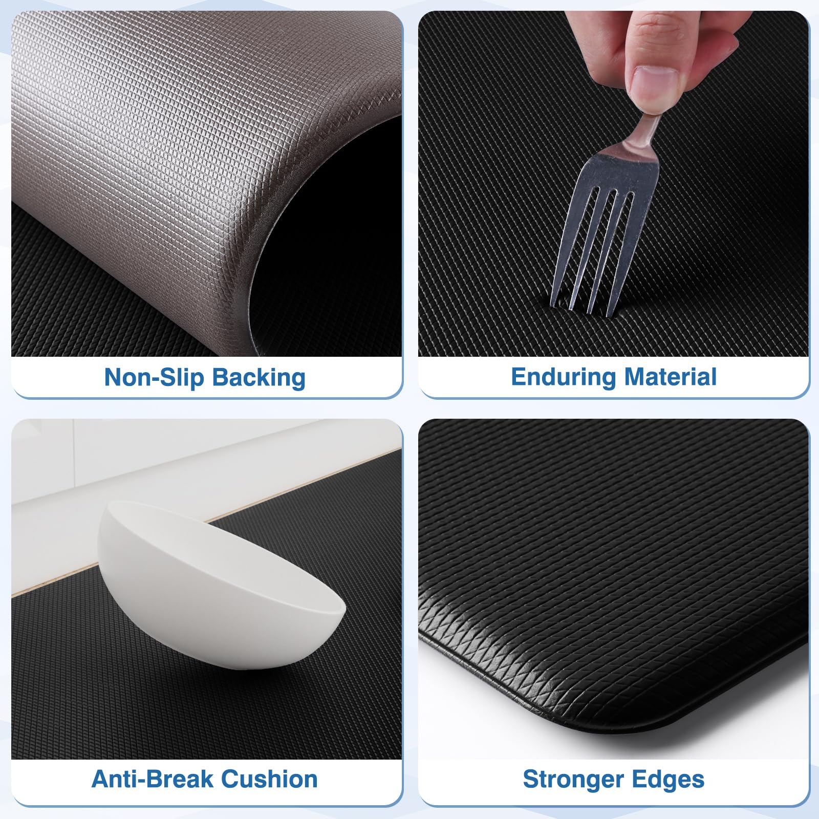 StepRite's stain-resistant texture stays clean after spills with quick wipe-down.