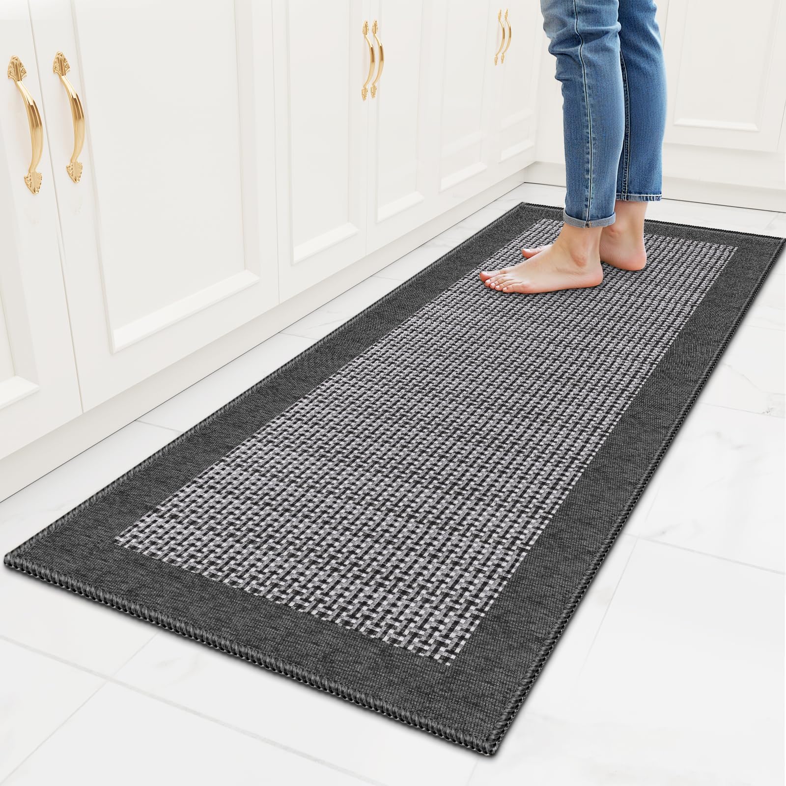 StepRite kitchen rug absorbent-chenille texture for comfortable standing.