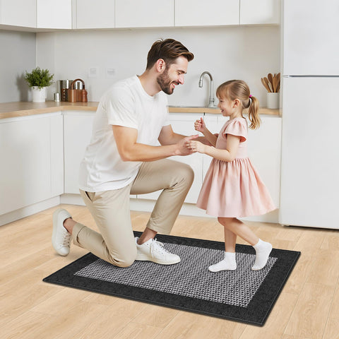 StepRite decorative kitchen rug enhances decor while absorbing moisture.