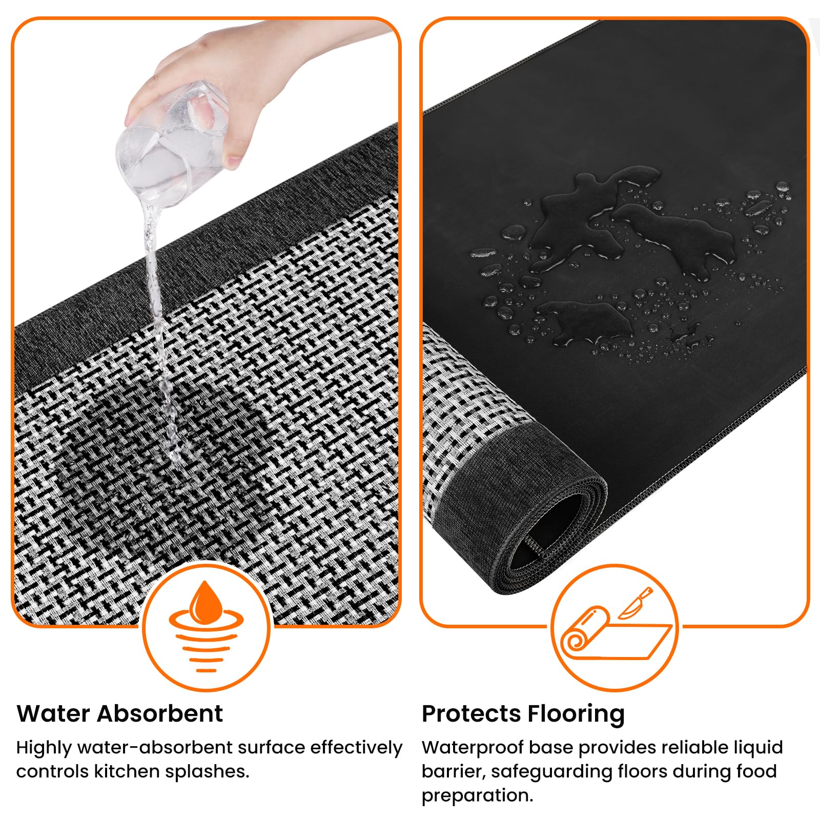 StepRite floor-protecting rug helps shield floors from scuffs and spills.
