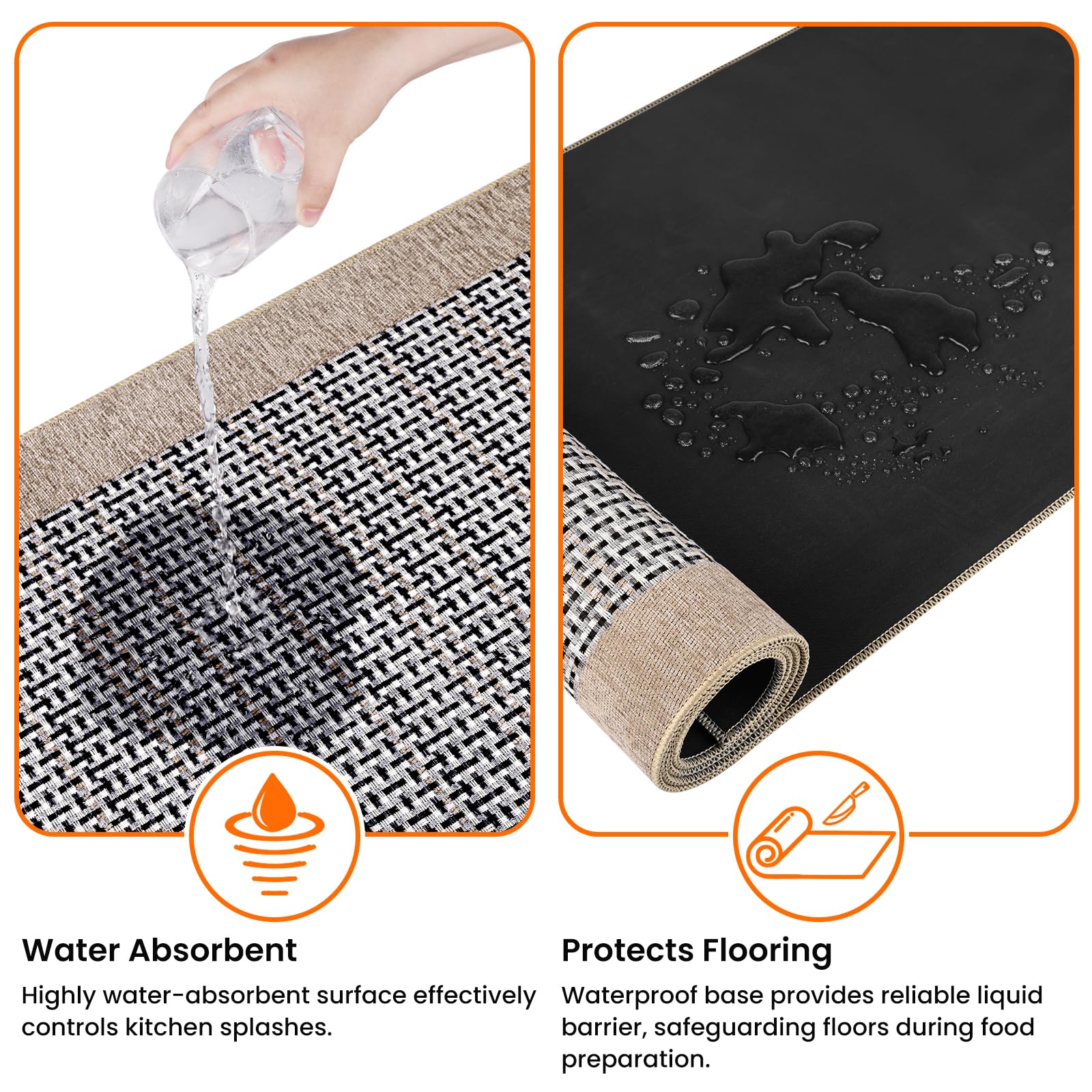 Ideal for high-traffic areas like kitchens and food prep zones.