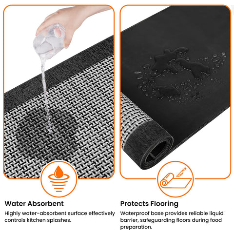 StepRite floor-protecting rug helps shield floors from scuffs and spills.