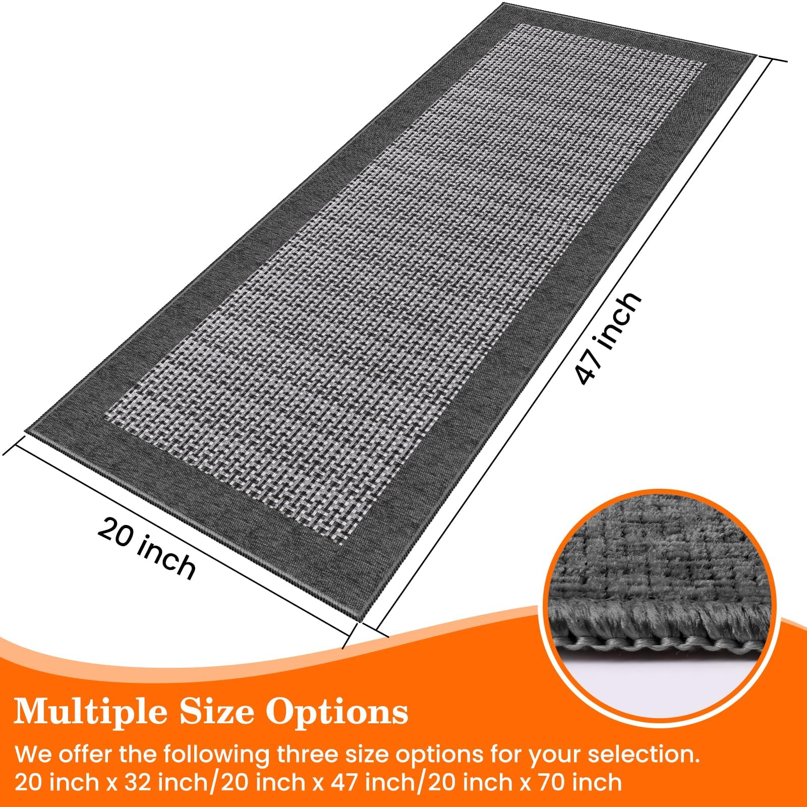 StepRite kitchen rug non-slip-backing for safe use on tile or hardwood.
