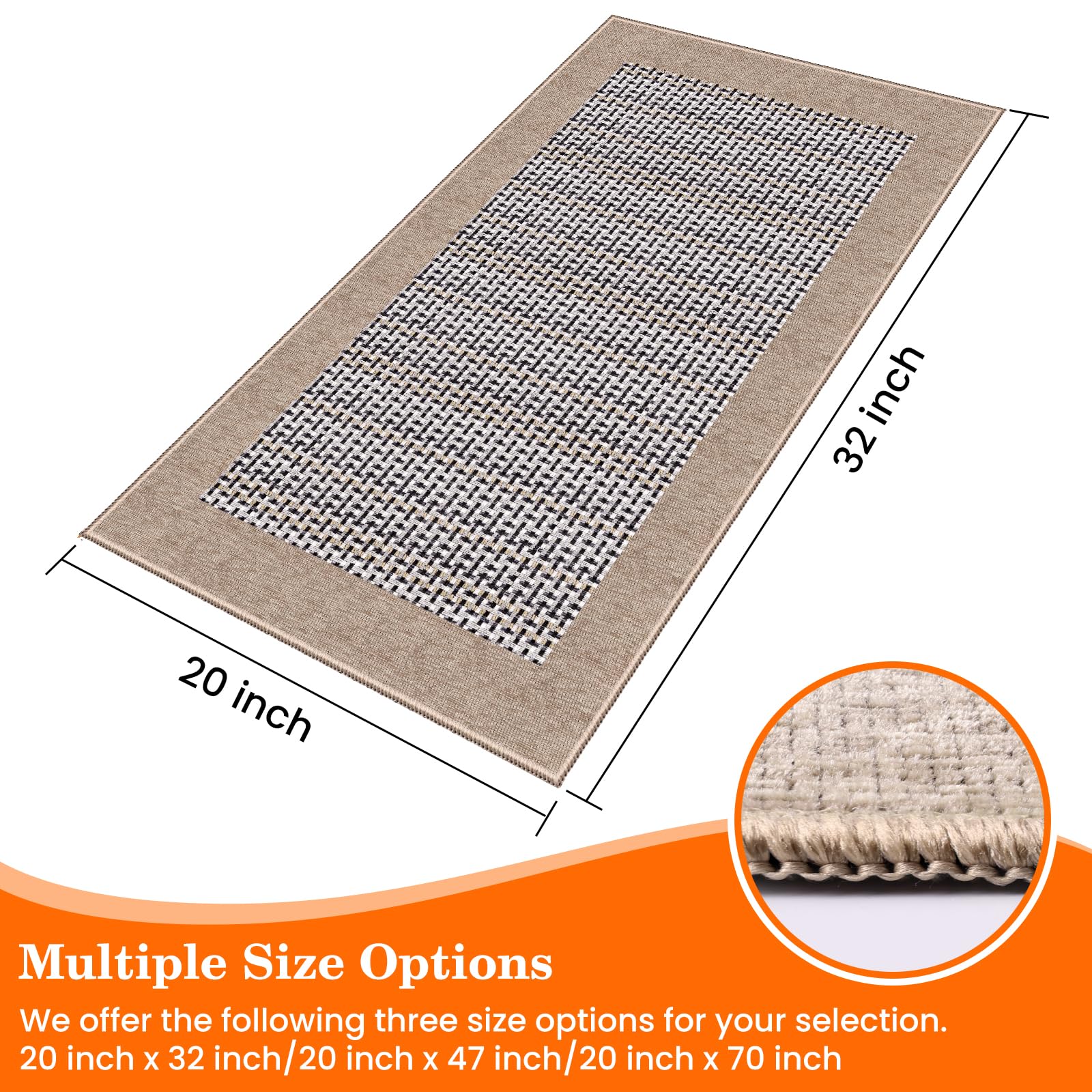 StepRite non-slip backing keeps the rug in place on tile and hardwood floors.