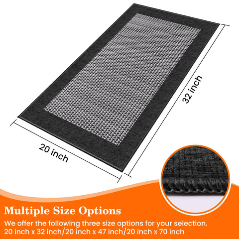 StepRite rug with non-slip rubber back stays securely in place on tile floors.