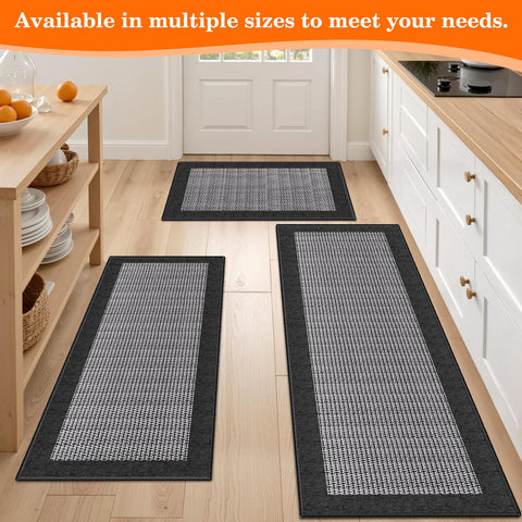 StepRite soft-landing rug provides comfortable footing near sinks and prep areas.