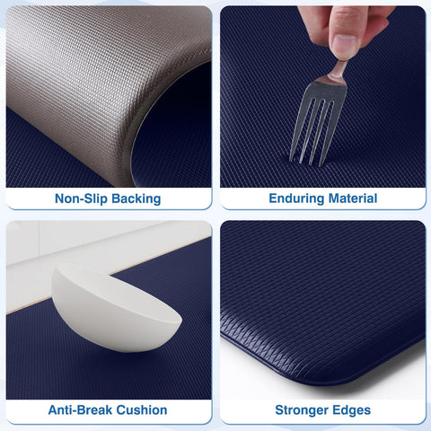 StepRite non-slip backing detail securing mat on various floors.