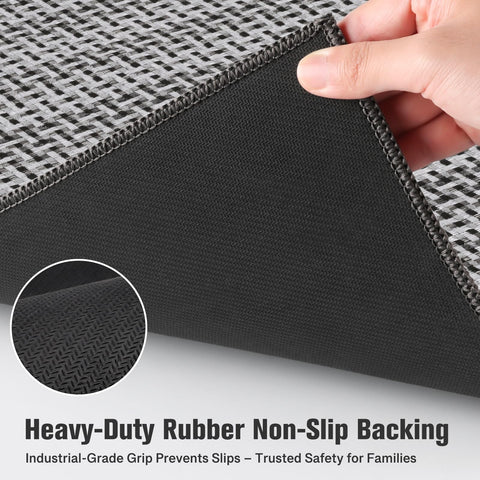 StepRite sink mat grey pattern complements modern kitchen decor and protects floors.