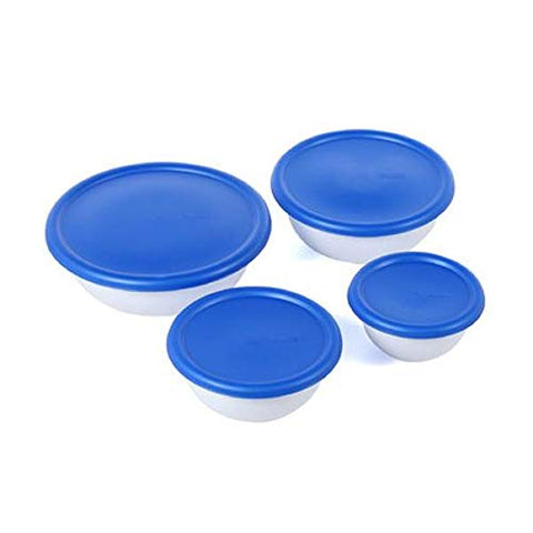 Sterilite 5.5-quart bowl with blue sky lid for bulk prep